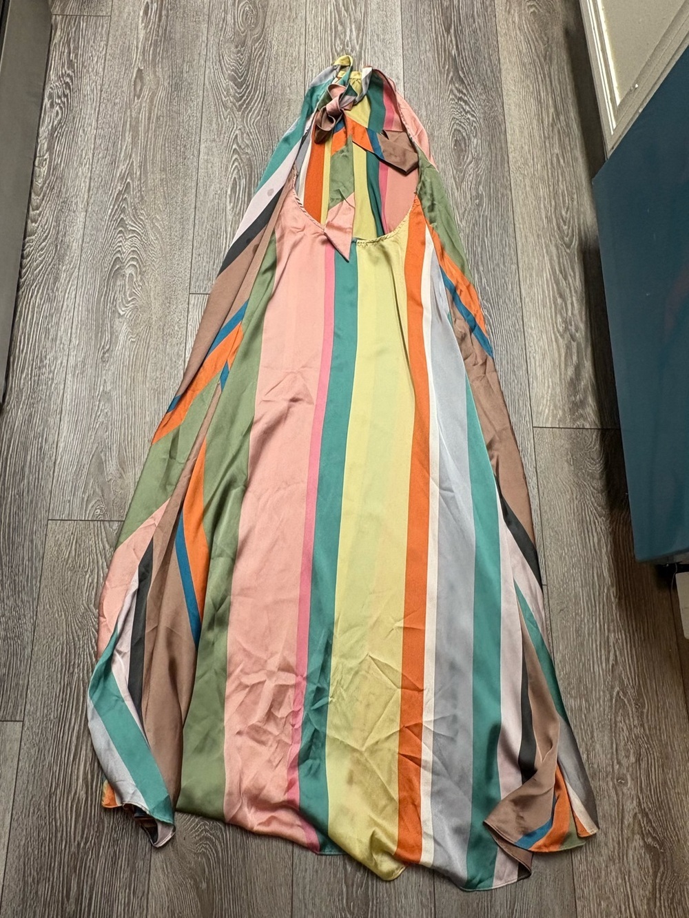 Zara Multicolor Vertical Stripe Maxi Dress - Sleeveless - Picture 9 of 10